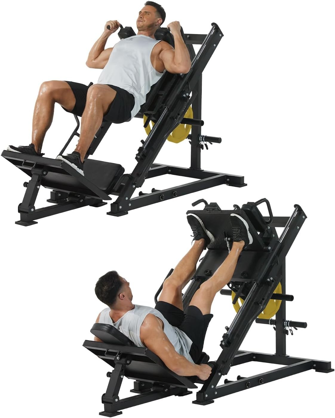 Hack Squat Leg Press Machine 2 in 1 Adjustable Leg Exercise Machine Home Workout