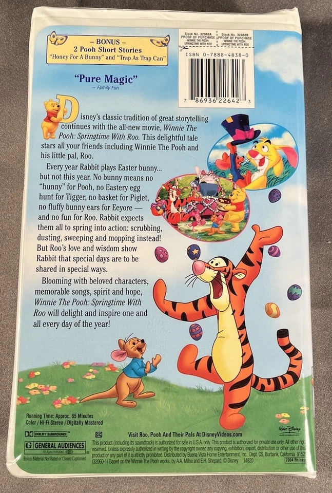 Winnie The Pooh: Springtime with Roo (Clamshell VHS w/ Insert) Good Condition - Image 3 of 4