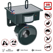 Upgraded Solar Ultrasonic Animal Repellent Bird Repeller Pest Control For Garden