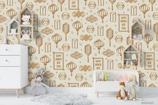 3D Chinese New Year Elements Self-adhesive Removeable Wallpaper Wall Mural