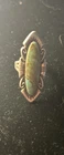 Vintage Ring Sterling Silver Engraved Turquoise Stone Size 6.5