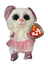 Ty Beanie Boos Nina Ballerina Mouse 6" Pink Sparkle Glitter Eyes
