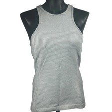Outdoor Voices Racerback Tank Medium Black Striped Compression Built-In Bra