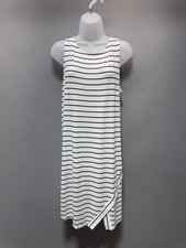 Kensie Women's Dress Striped White/Black Sleeveless Size Large New