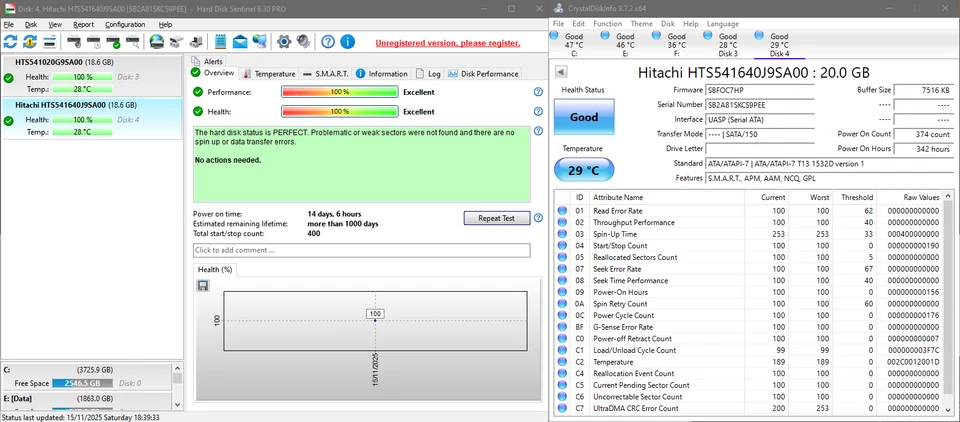 SATA HDD Hard Drive 2.5" 20GB Hitachi HTS541640J9SA00 Xbox 360 - Image 3 of 3