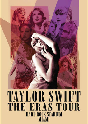 TAYLOR SWIFT Eras Stadium Tour 18,19 & 20 October 2024 Miami Poster DIN A1