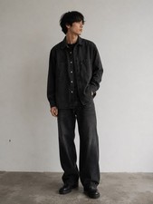 Vintage Levi's Red Tab Black Denim Button Front Shirt Made In Hong Kong Men's XL