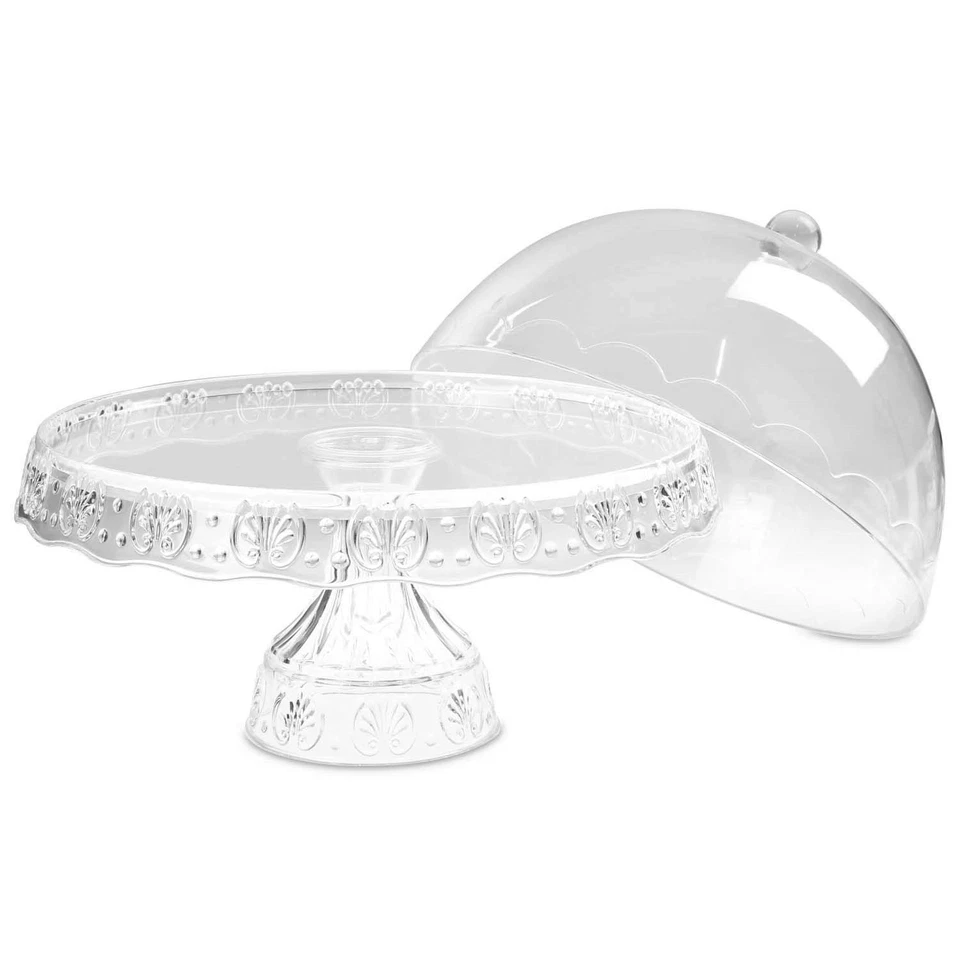 Cake Stand With Dome Cover clear cake stand with lid wedding functions cake set - Image 4 of 4