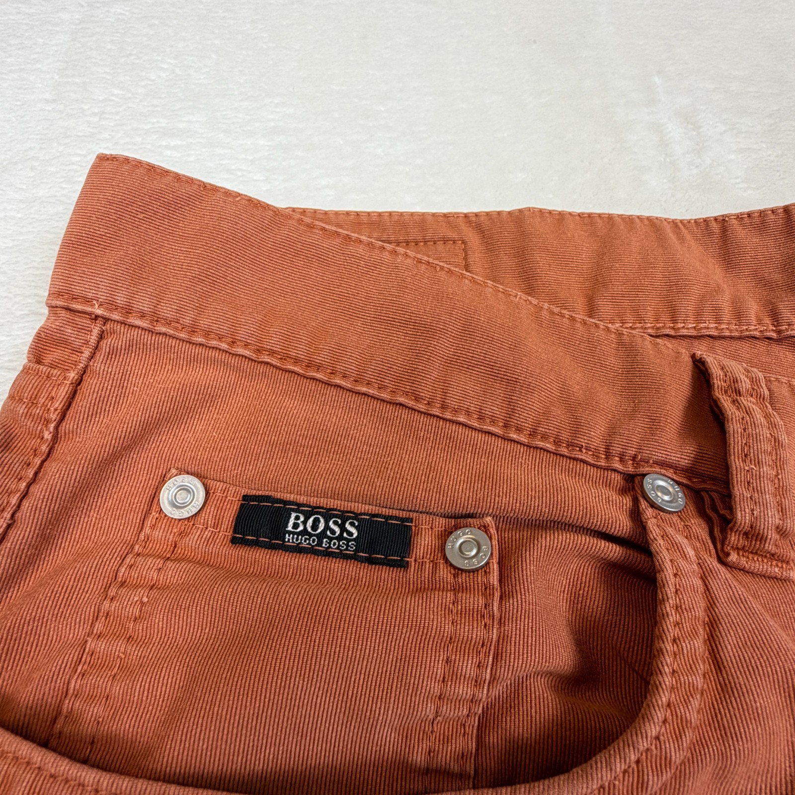 Hugo Boss Jeans Mens 36x30 Rust Orange Arkansas Straight Pockets Zip Mid Rise thumbnail 8