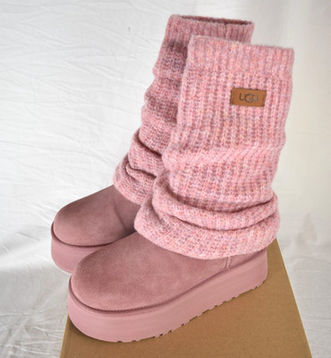 Size 9 - Women's Ugg Classic Mini Dipper Leg Warmer Pink Dawn Authentic
