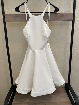 selfie leslie fit and flare dress Women's Dresses Stella Fit and Flare Backless Dress White M by Selfie Leslie Clearance