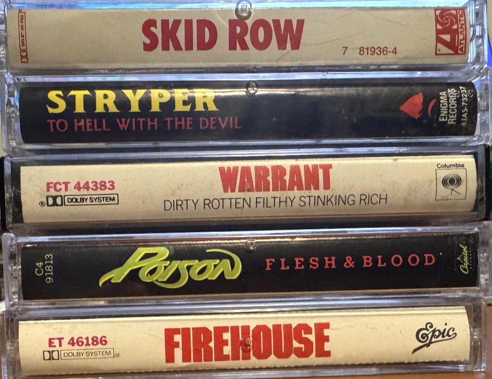 HAIR METAL - 5 CASSETTE LOT - SKID ROW/WARRENT/STRYPER/POISON/FIREHOUSE - Image 2 of 4