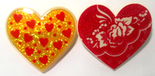 2 Vintage Hallmark Heart Shaped Plastic Hair Barrettes New Old Stock