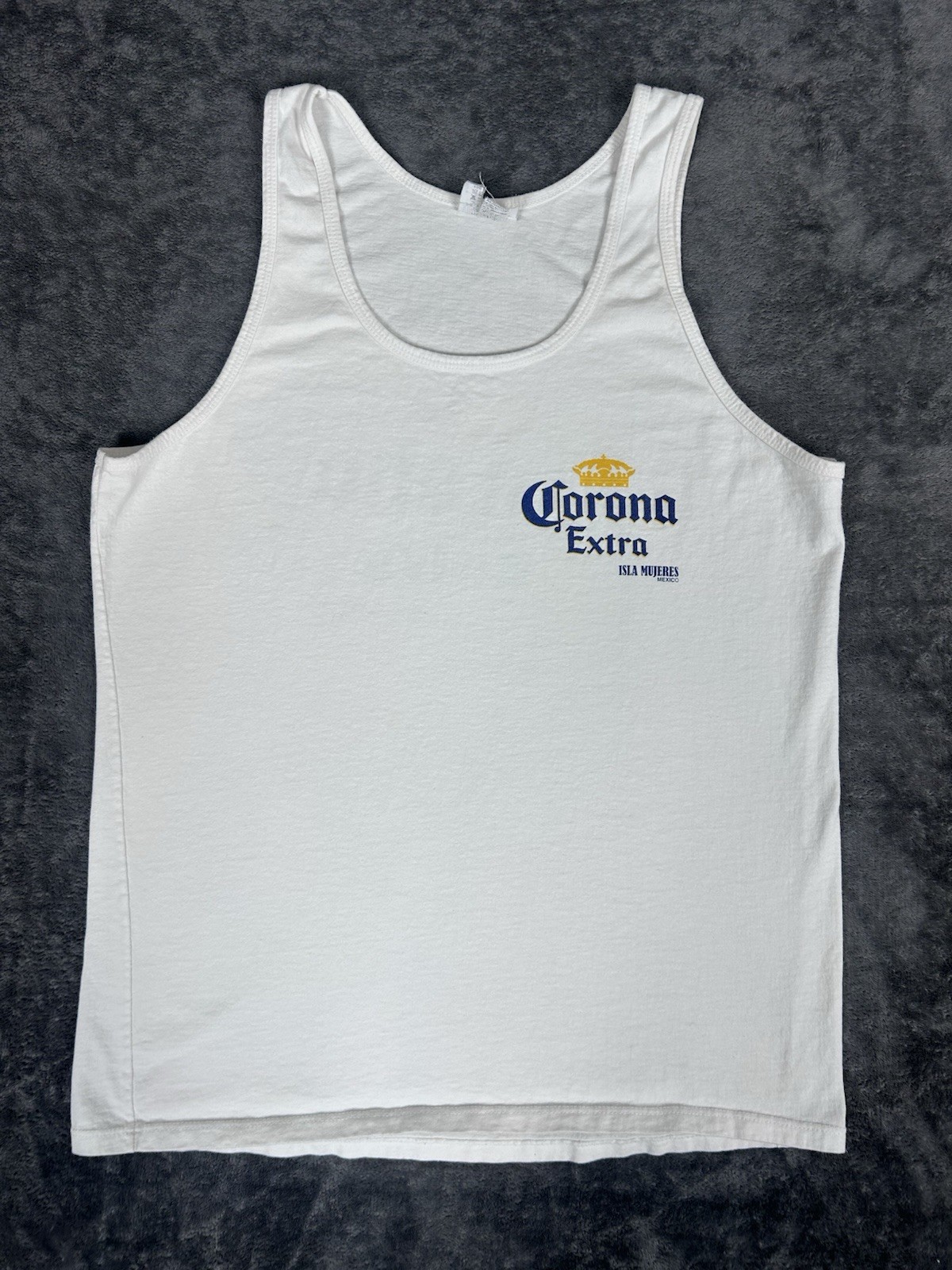 Corona Extra Isla Mujeres Mexico White Tank Top Size S