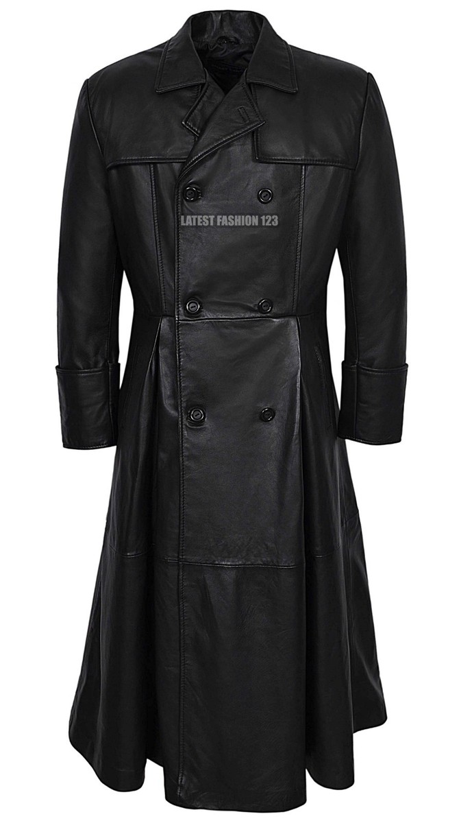 Morpheus Black Men's Full Length Coat Italian Mafia Real Soft