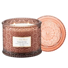 Tomato & Vine Scented Candle, Candles for Home Scented, Large 2-Wick Soy Cand...
