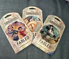 Disney Lorcana Fabled Sleeved Booster Packs - LOT of 3 - NEW Factory Sealed