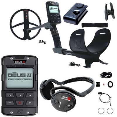 XP DEUS II FMF RC Metal Detector with 11'' Coil and WSA-ST Stereo Headphones