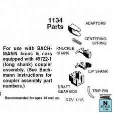 Micro-Trains 00133031 (1334) N Bachmann Long Coupler Conversion (2 Pair)