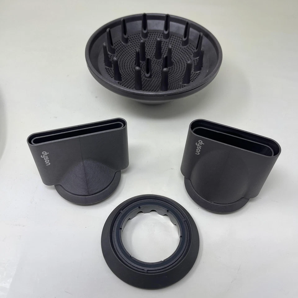 Dyson Hair Dryer Attachments Diffuser & Nozzles Set Styling Parts Genuine Black - Image 2 of 4