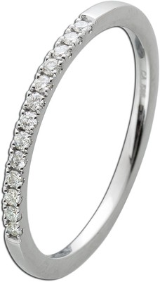 Memoire Alliance Brillant Ring Weißgold 585 14K Diamanten 0.15ct 16