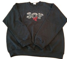 womens tops L Sweatshirt Holiday Black