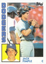 Jack Fimple 1984 Topps 263 Los Angeles Dodgers Rookie BASEBALL Card. rookie card picture