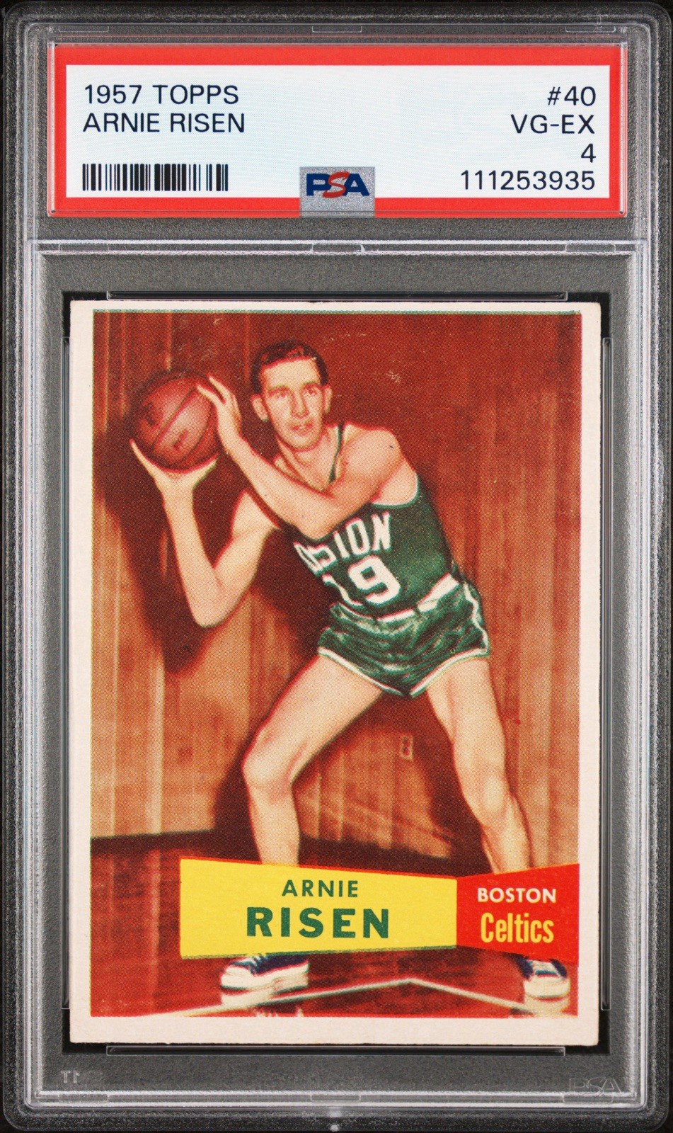 1957-58 Topps # 40 Arnie Risen PSA 4 VG-EX Boston Celtics Graded Card