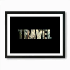 Travel Poster Vintage Wooded Pines  Framed Wall Art Poster Canvas Print Picture