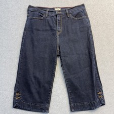 Levi s Jeans Women's 12 Perfectly Slimming 512 Capri Button Hem High Rise Dark