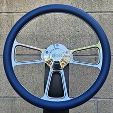 14 Wheel W Blue Vinyl Half Wrap Ss Horn For 1960-69 Chevygmc Truck 14 Wheel W Blue Vinyl Half Wrap Ss Horn For 1960-69 Chevygmc Truck