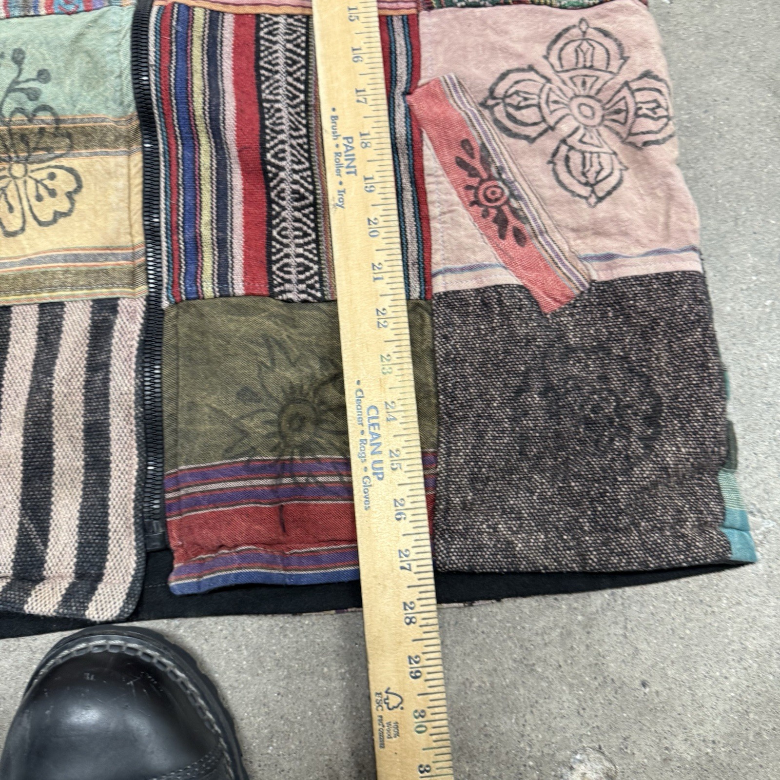 Patchwork Coat Men’s Medium Hooded Multicolor Jac… - image 9