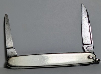 1900-1920 Rare Antique Paxton & Gallagher Omaha 2 Blade Silver Pen Pocket Knife 