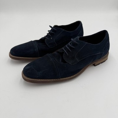New Carlo Morandi Tony Oxford Suede Leather Shoes Size:10D Men DeepNavy Cap Toe New Carlo Morandi Tony Oxford Suede Leather Shoes Size:10D  main image 3