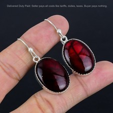 Red Fire Labradorite Gemstone 925 Sterling Silver Drop Dangle Earrings Jewelry