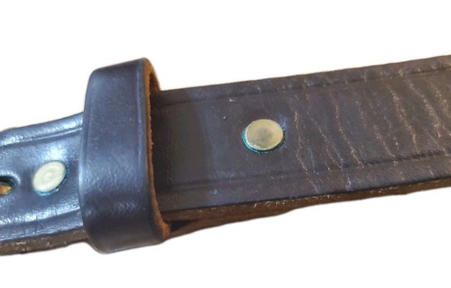 Ceinture vintage USA Quillin cuir et tack marron taille 36 Paris KY - Photo 4/11