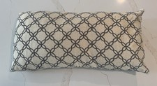 Large Rectangular Lumbar Throw Pillow - Cream  Gray Geometric Pattern