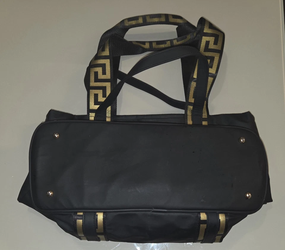 Versace Black Faux Leather Sports Tote Shoulder Bag Purse Fragrance Promo - Image 4 of 4