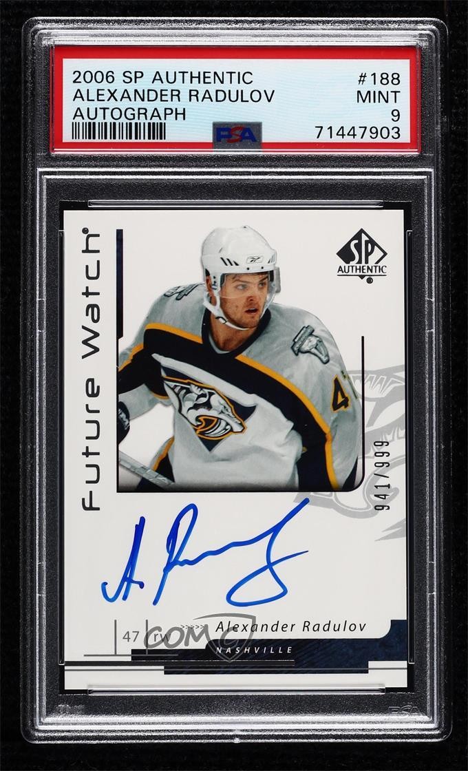 2006 SP Authentic Future Watch 941/999 Alexander Radulov #188 Rookie Auto RC 0ll