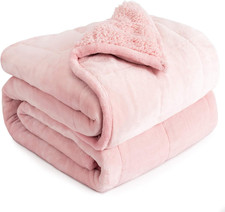 Weighted Blanket Queen Size 15Lbs, Sherpa Weighted Blankets for Adults, Fuzzy So