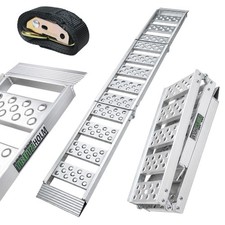 Auffahrrampe Motorradrampe Verladerampe zweifach klappbar 340kg 198cm silber