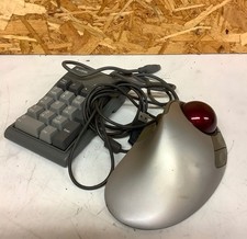 Vintage Wired Trackball Mouse Numeric Keypad Set USB Gray PC Peripheral