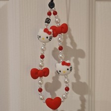 Hello Kitty Red Bow Heart Cell Phone Strap Charm Cartoon