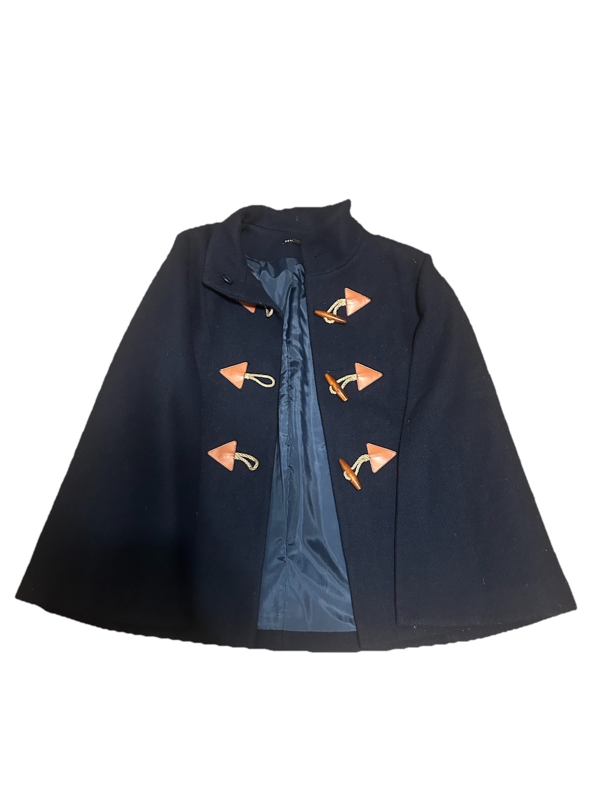 J Crew Mercantile Women’s Wool Cape Coat Wood Toggle Button Exc Preppy Size M L