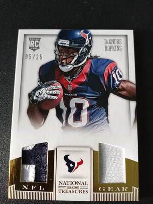 2013 National Treasures Rookie NFL Gear #5 Deandre Hopkins SICK PATCH /25 READ