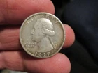 1937's WASHINGTON SILVER  QUARTER in  VERY NICE XF condition, NICE SEMI DATE!