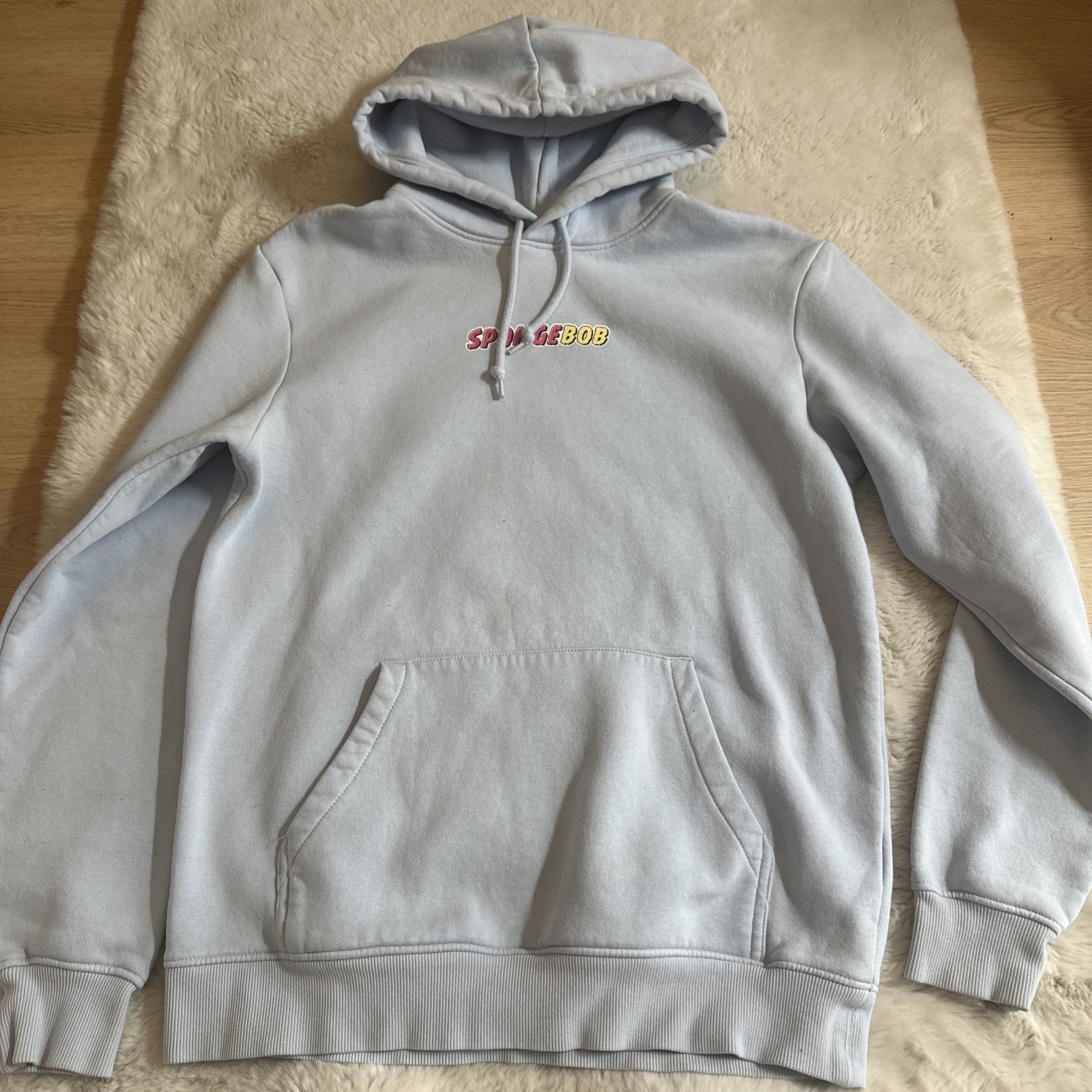 H&M SPONGEBOB SQUAREPANTS HAPPINESS PULLOVER HOODIE HOODED SWEATSHIRT Unisex S