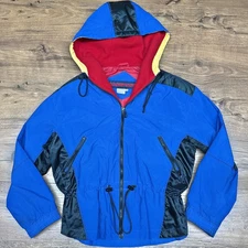 Vintage 90s East West Mens Small Sport Nylon Color Block Zip Jacket Retro Street