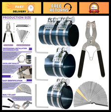 8pcs Piston Ring Compressor Set - Adjustable Tool Installer Pliers Feeler Gau