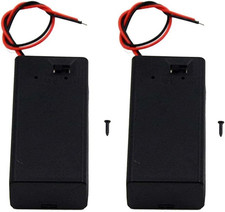 Pack of 2 9V Battery Holder, 9 Volt Battery Holder with Switch, 9V Battery